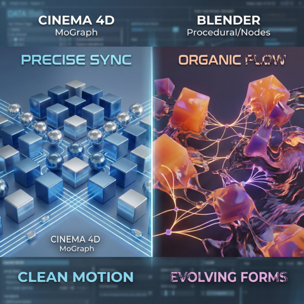 Cinema 4D MoGraph vs Blender Procedural Nodes